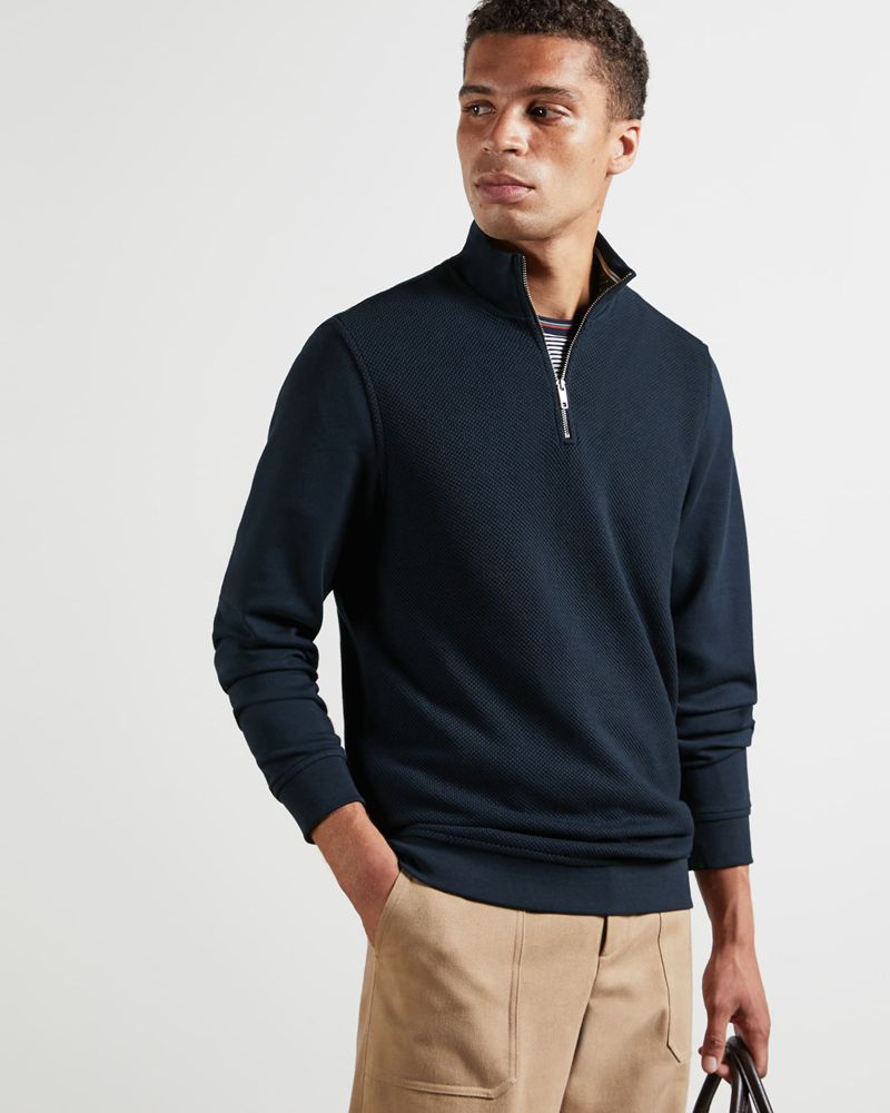 Ted Baker Rebal Ls Funnel Neck Layering Blast Herr Marinblå | MNO-650193