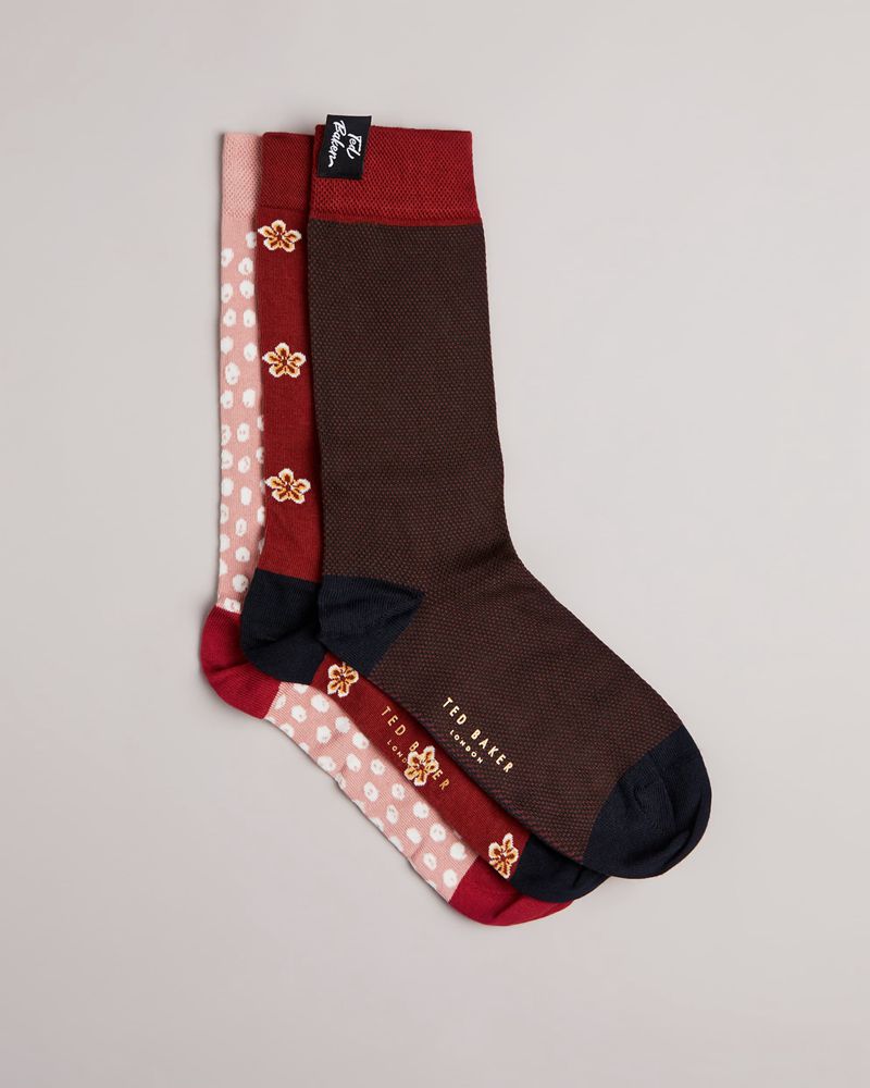 Ted Baker Reddpak Three Pack Of Strumpor Herr Olika Färger | BYW-691480
