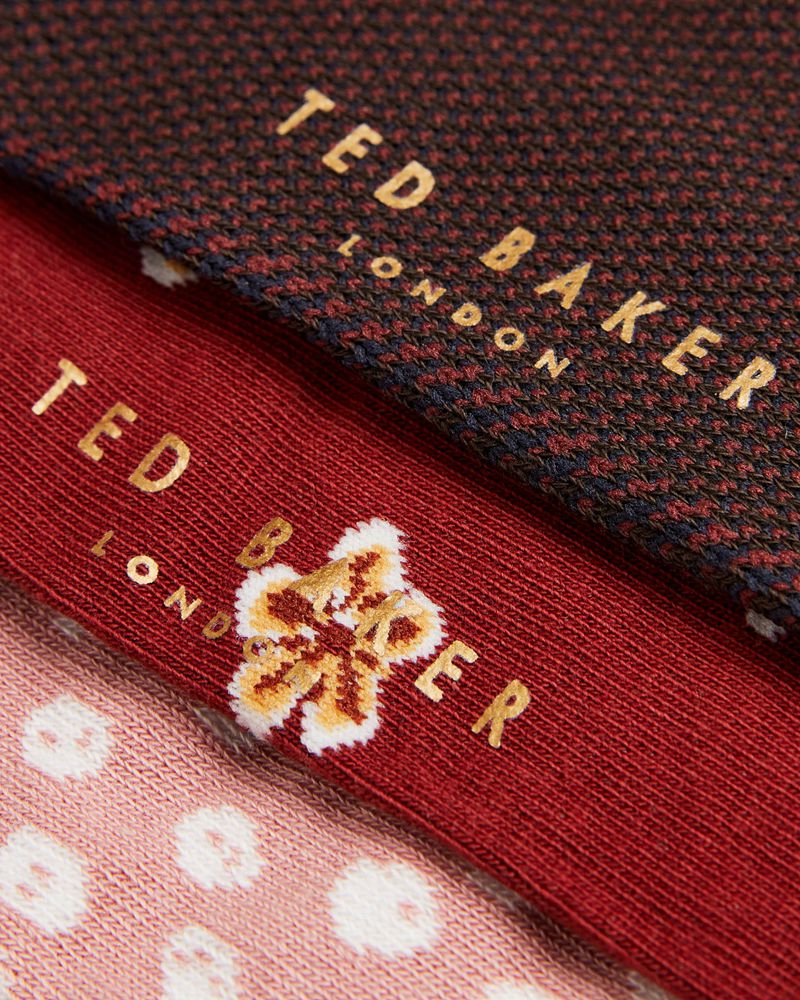 Ted Baker Reddpak Three Pack Of Strumpor Herr Olika Färger | BYW-691480