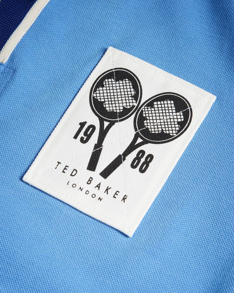 Ted Baker Regent Sleeve Pique Polo Blast Herr Blå | MEO-275890