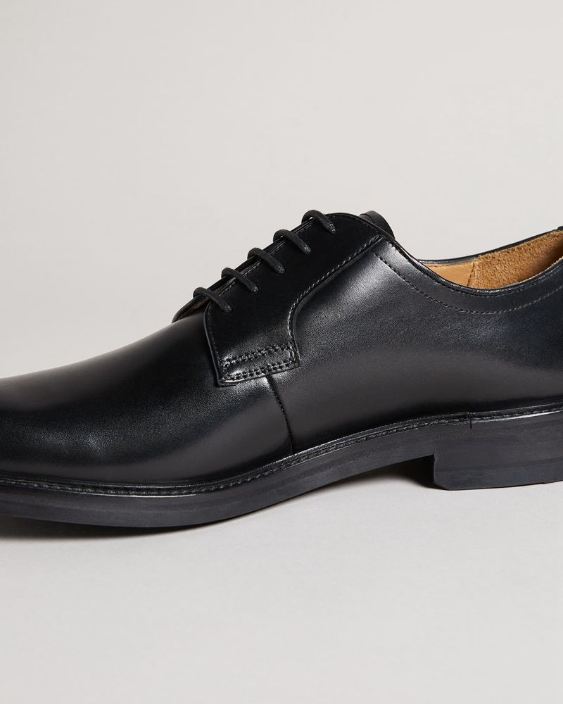 Ted Baker Regie Läder Spets-Up Derbyskor Herr Svarta | QHZ-510432