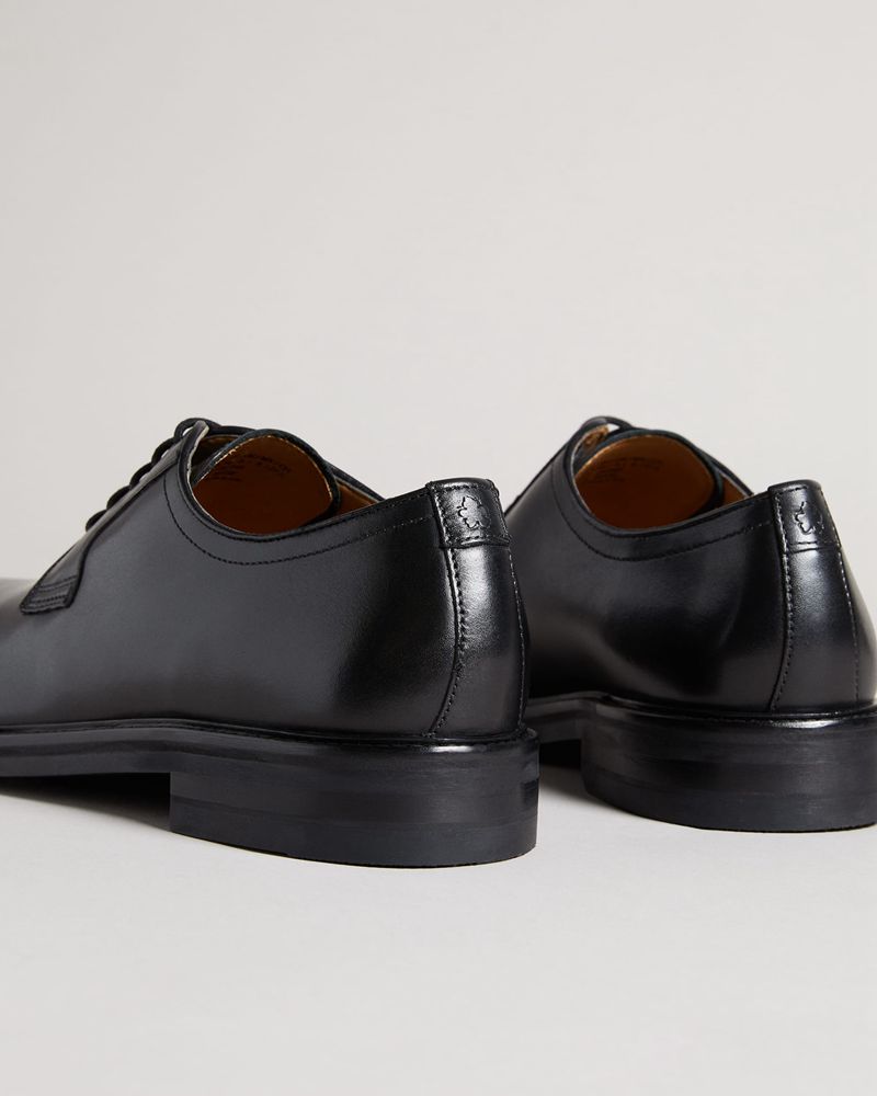 Ted Baker Regie Läder Spets-Up Derbyskor Herr Svarta | QHZ-510432