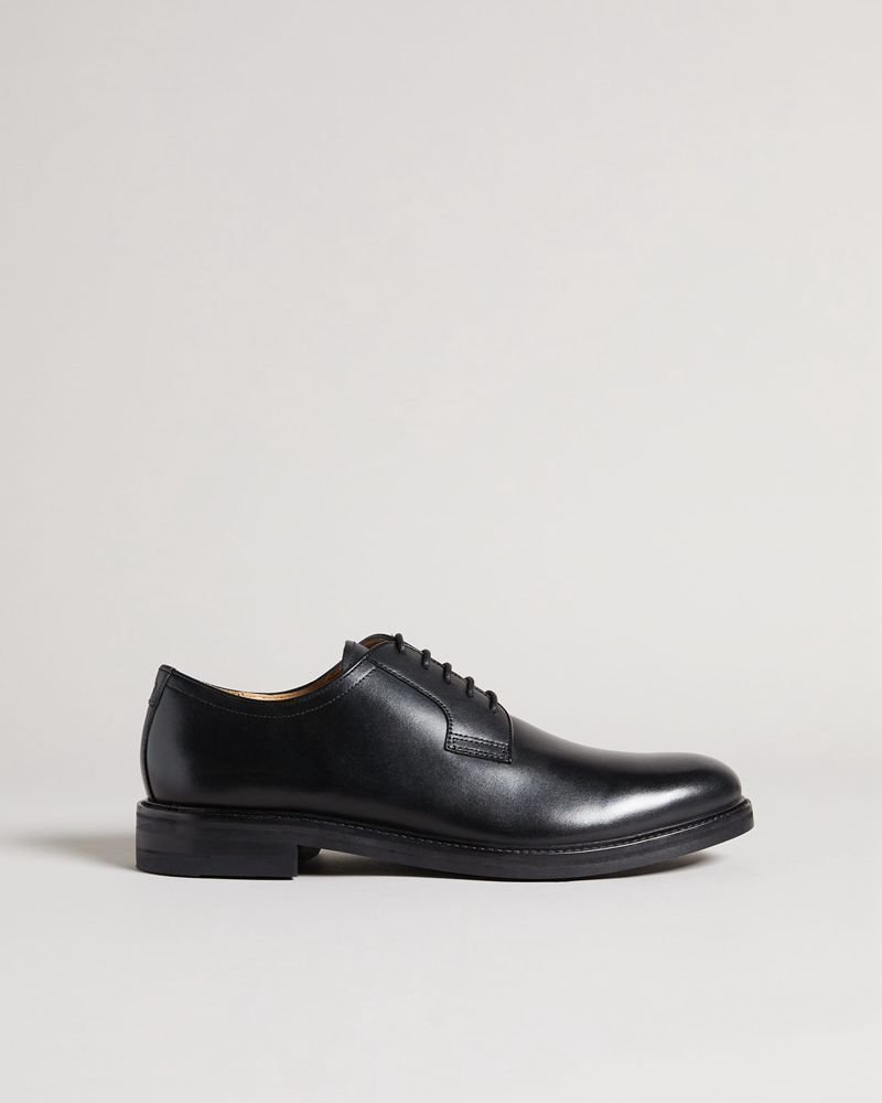Ted Baker Regie Läder Spets-Up Derbyskor Herr Svarta | QHZ-510432