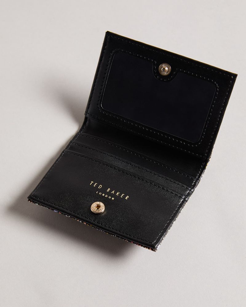 Ted Baker Retana Retro Flood Micro Floral Card Holder Plånbok Dam Svarta | OIR-590861