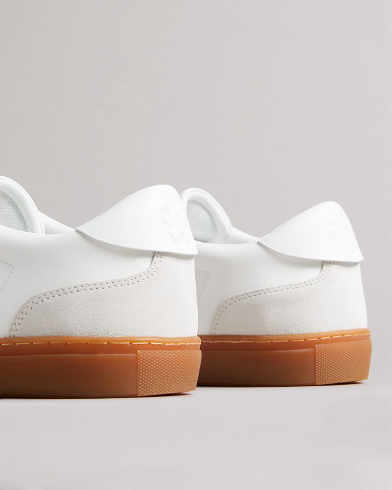 Ted Baker Robbert Retro Mocka Läder Mix Sneakers Herr Vita | CEX-649078