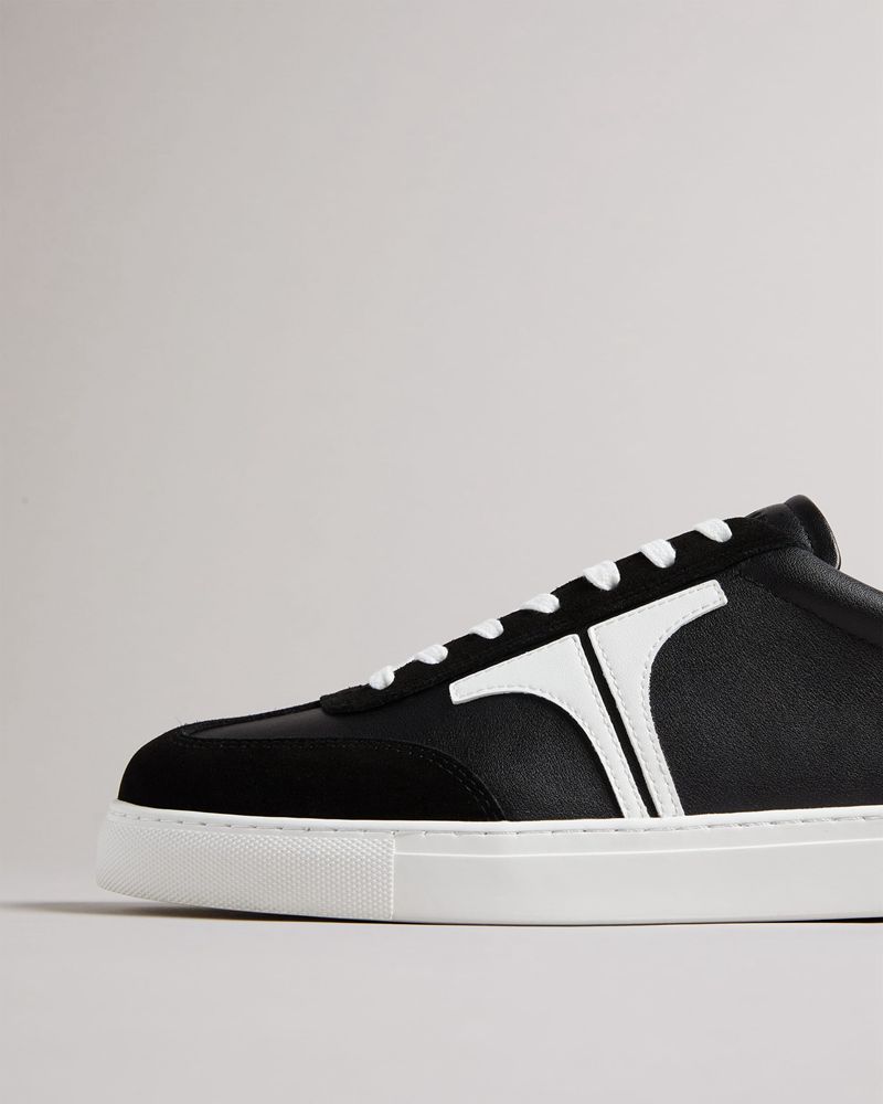 Ted Baker Robbert Retro Mocka Läder Mix Sneakers Herr Svarta | IWK-764813