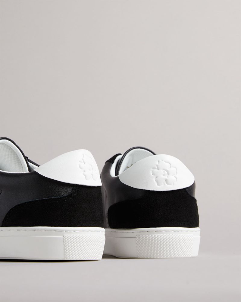 Ted Baker Robbert Retro Mocka Läder Mix Sneakers Herr Svarta | IWK-764813