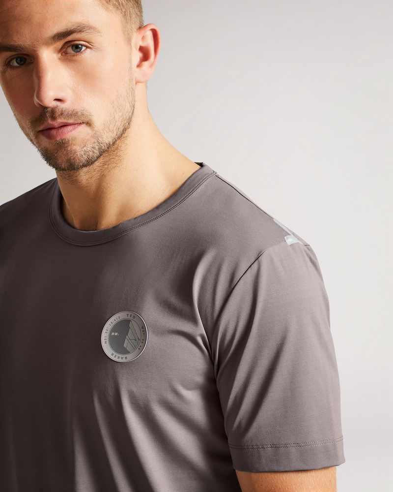 Ted Baker Roding Sleeve Active Quick Dry T Blast Herr Gray | GJE-296053