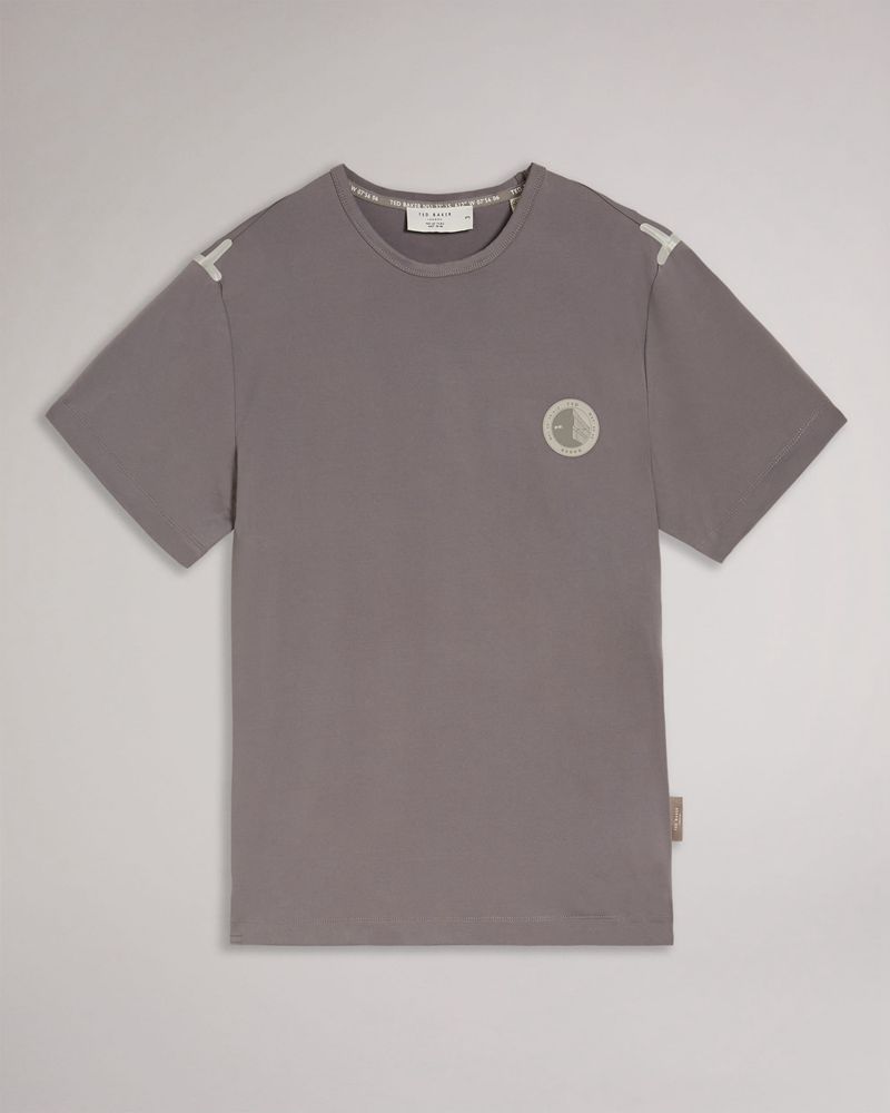 Ted Baker Roding Sleeve Active Quick Dry T Blast Herr Gray | GJE-296053