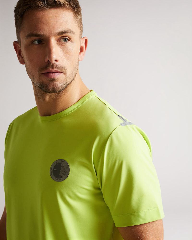 Ted Baker Roding Sleeve Active Quick Dry T Blast Herr Gula Gröna | XYO-204786