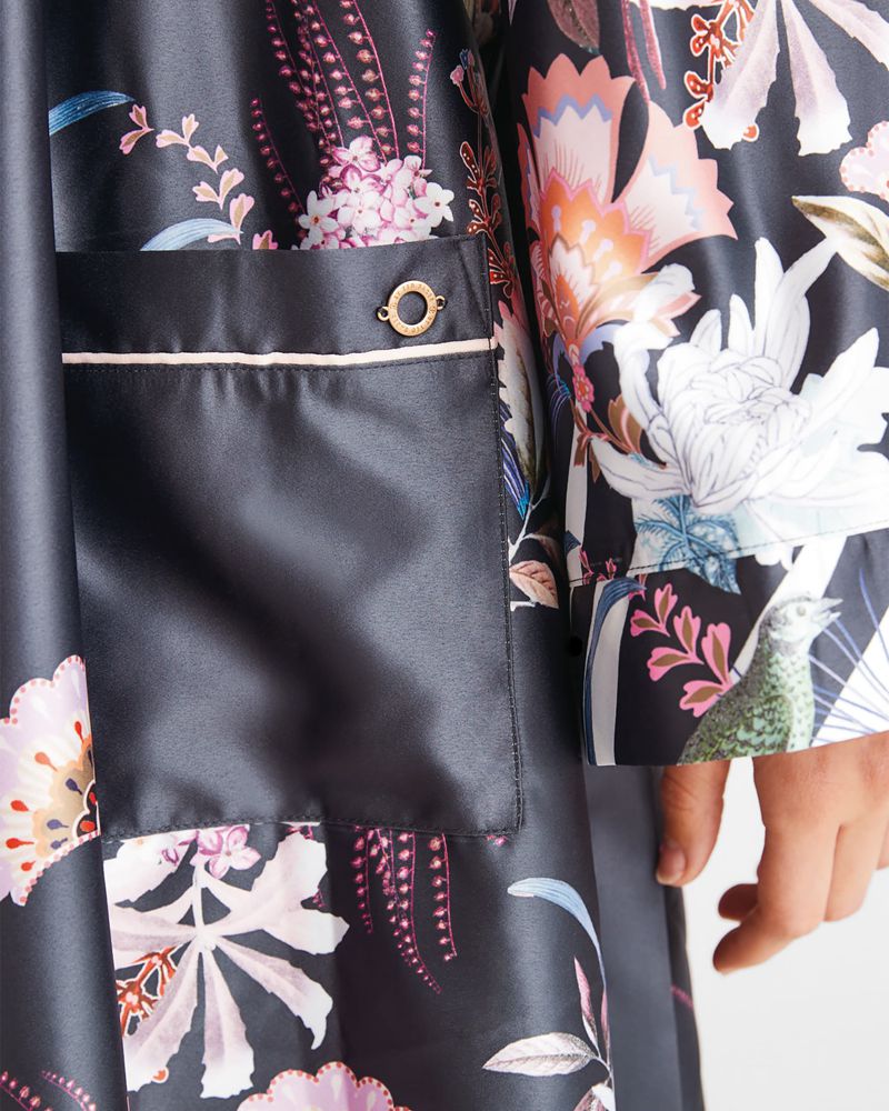 Ted Baker Romsie Printed Satin Robe Nattkläder Dam Olika Färger | KPO-584263