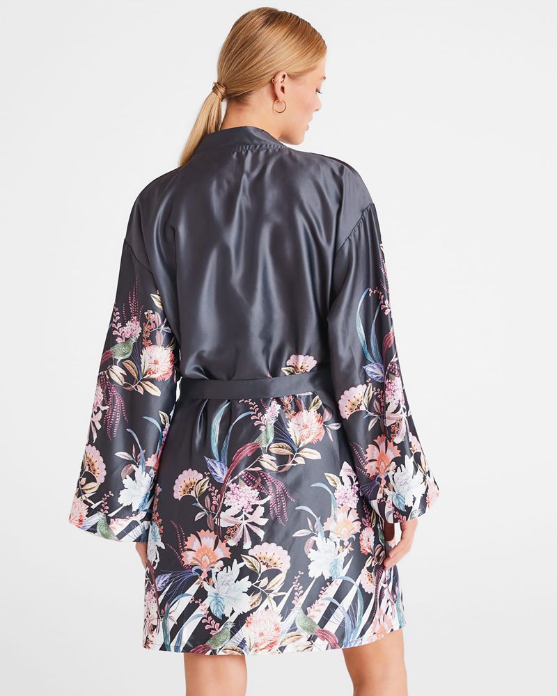 Ted Baker Romsie Printed Satin Robe Nattkläder Dam Olika Färger | KPO-584263