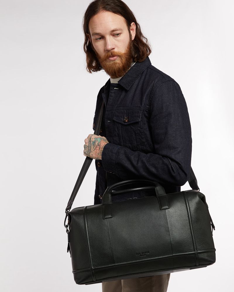 Ted Baker Roocks Läder Weekendväska Herr Svarta | PGV-237156