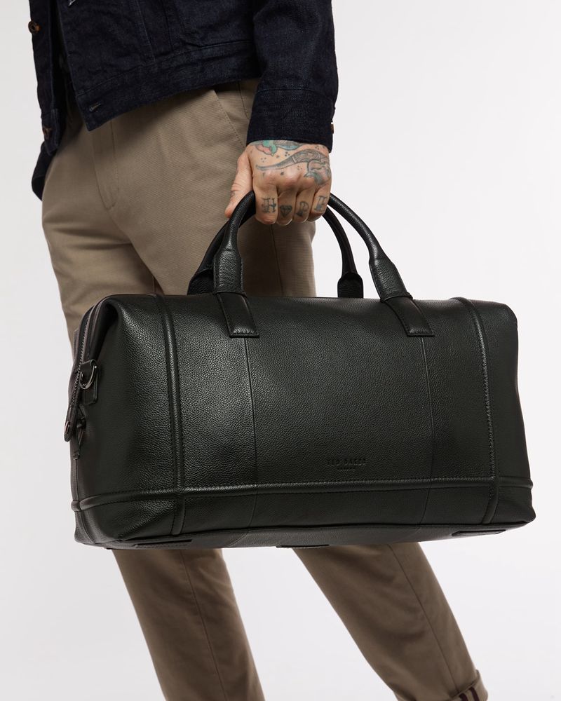Ted Baker Roocks Läder Weekendväska Herr Svarta | PGV-237156