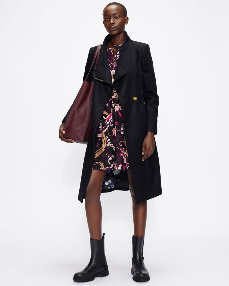 Ted Baker Rose Wool Wrap Rockar Dam Svarta | SAT-849156