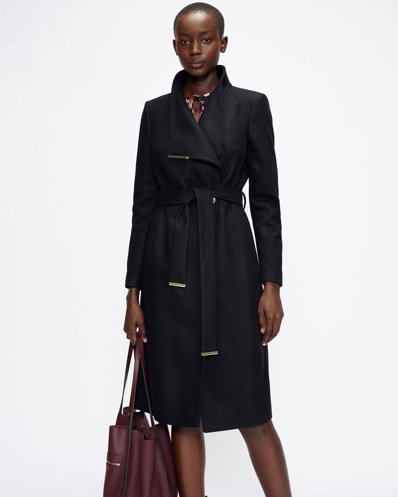 Ted Baker Rose Wool Wrap Rockar Dam Svarta | SAT-849156