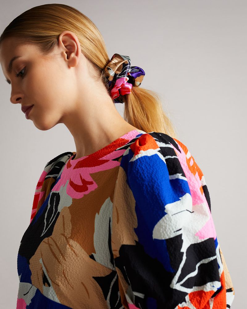 Ted Baker Roseena Oversized Bolt On Floral Scrunchie Halsduk Dam Blå | RDF-867025
