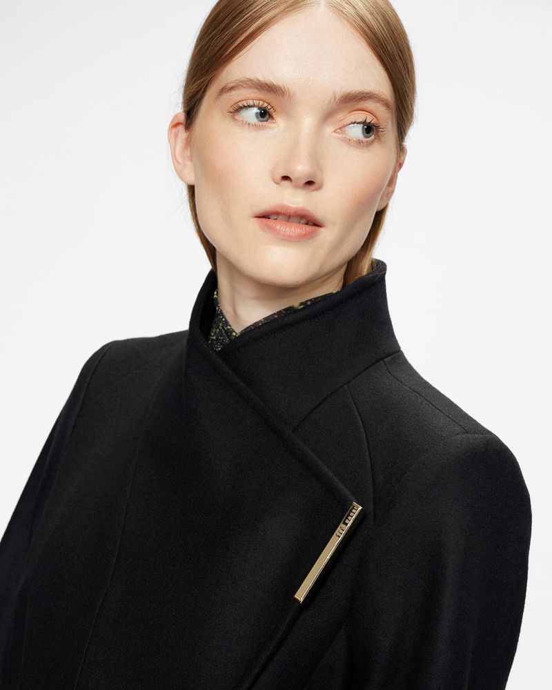 Ted Baker Rosell Long Length Wool Wrap Rockar Dam Svarta | KZH-938401