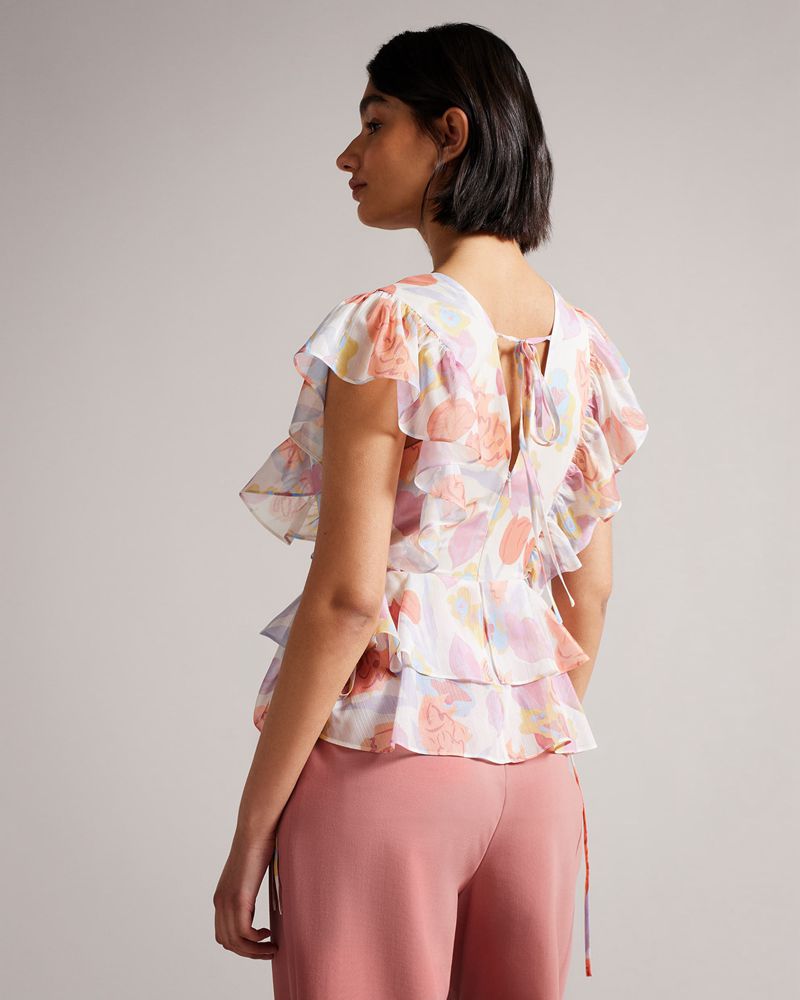 Ted Baker Rowyn Frill Detail With Detail Blast Dam Olika Färger | SUI-023895