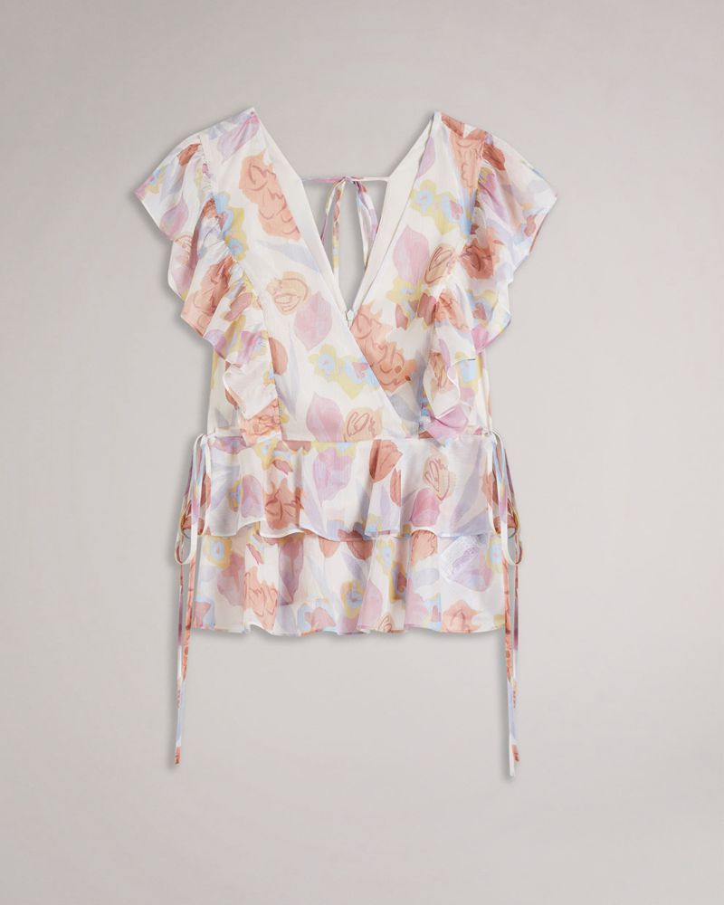 Ted Baker Rowyn Frill Detail With Detail Blast Dam Olika Färger | SUI-023895