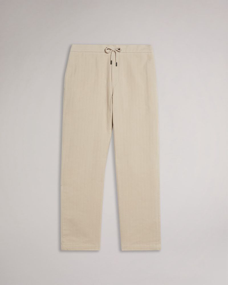Ted Baker Roydon Leyden Fit Herringbone Trs Byxor Herr Natural | TME-906718