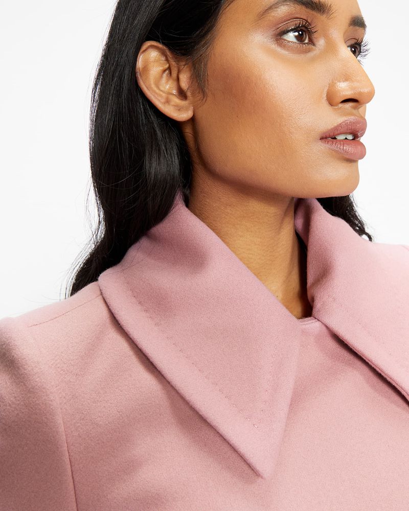 Ted Baker Rrosiey Wool With Oversized Collar Jacka Dam Rosa | GFD-971832