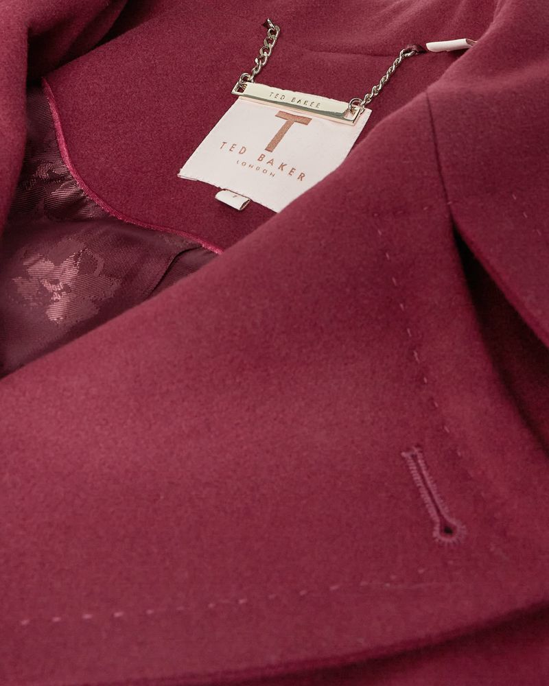 Ted Baker Rrosiey Wool With Oversized Collar Jacka Dam Lila | XQM-481025