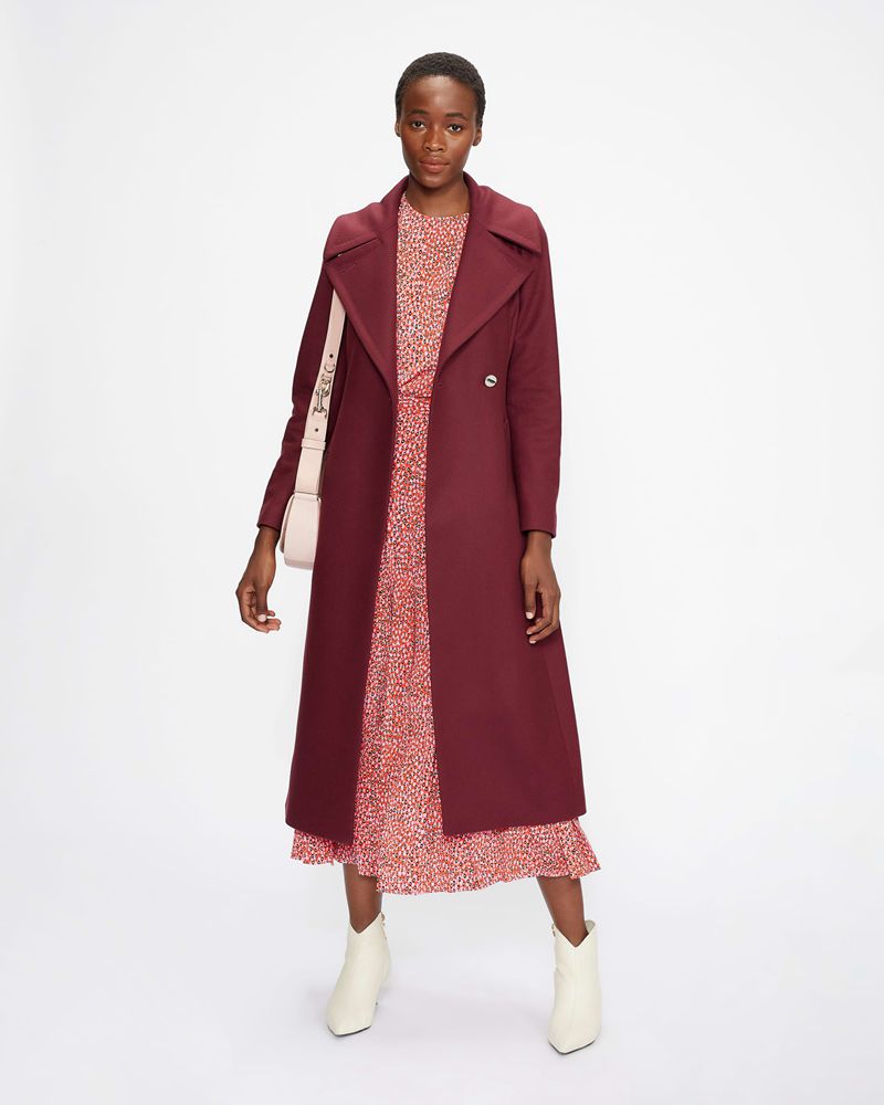 Ted Baker Rrosiey Wool With Oversized Collar Jacka Dam Lila | XQM-481025