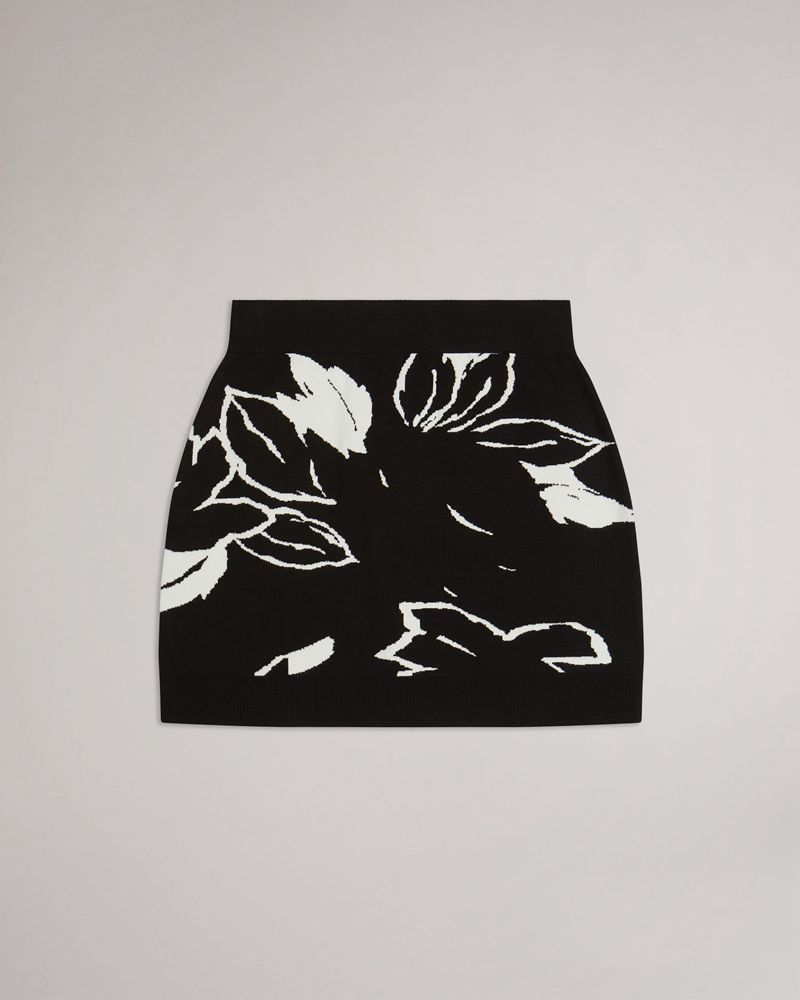 Ted Baker Rrosiie Knitted Jacquard Kjolar Dam Svarta | IKA-280695