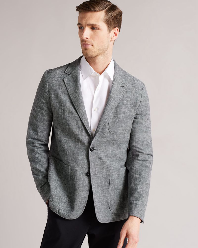 Ted Baker Rublow Yarn Dyed Blazer Kostymer Herr Svarta | XUE-250387