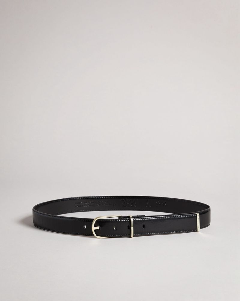 Ted Baker Rumona Läder Slim Branded Spännen Bälte Dam Svarta | AXC-534912
