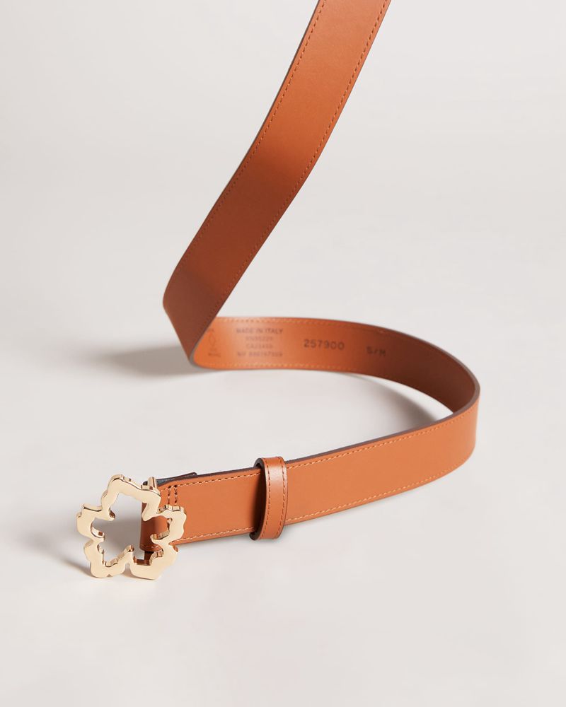 Ted Baker Rylan Slim Flower Spännen Bälte Dam Bruna | EMJ-417639