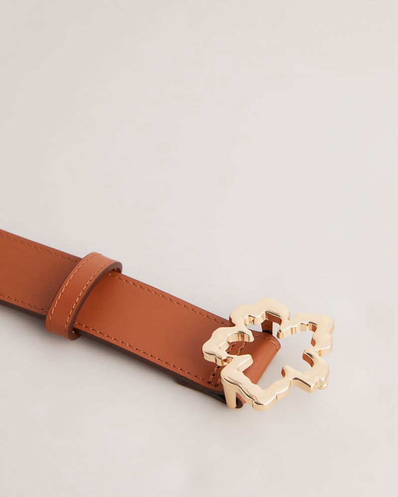 Ted Baker Rylan Slim Flower Spännen Bälte Dam Bruna | EMJ-417639