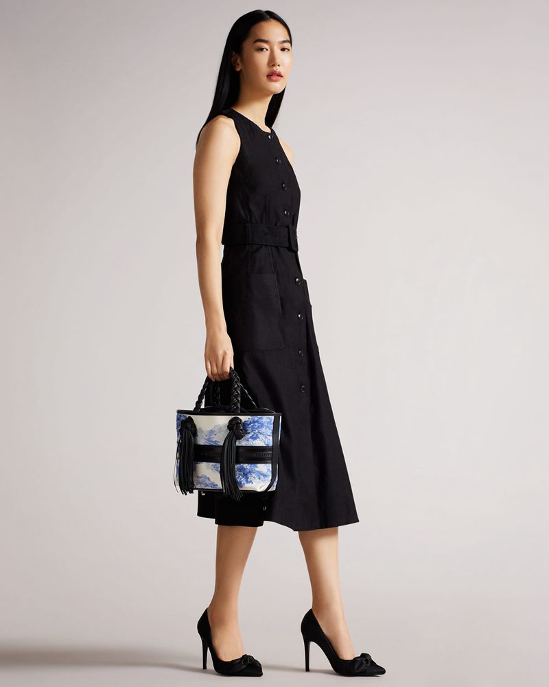 Ted Baker Sadia New Romantic Tassel Mini Tote Crossbody Väska Dam Vita | VQE-702163