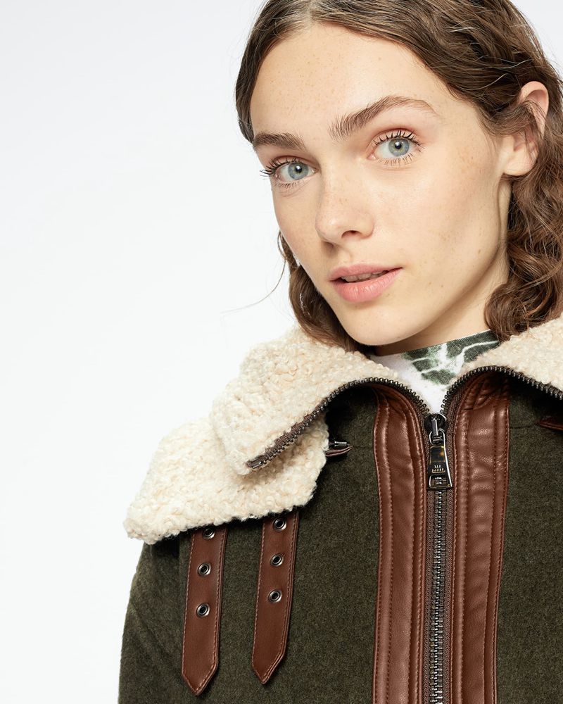 Ted Baker Sadieyy Faux Fur Aviator Jacka Dam Gröna | GOB-865092