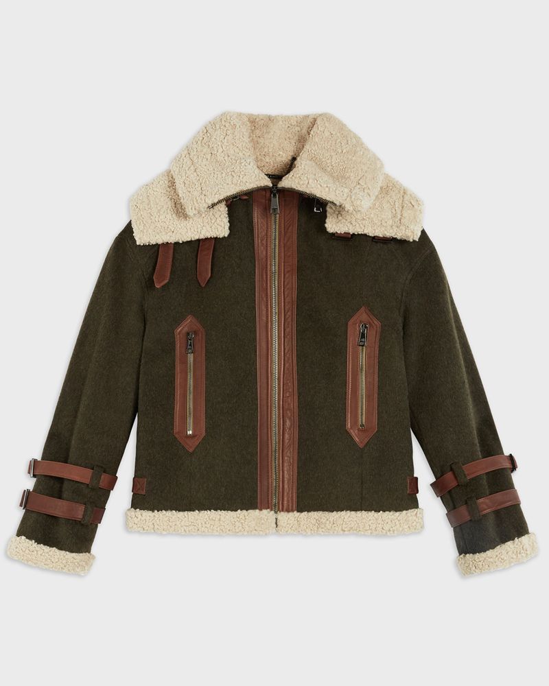 Ted Baker Sadieyy Faux Fur Aviator Jacka Dam Gröna | GOB-865092