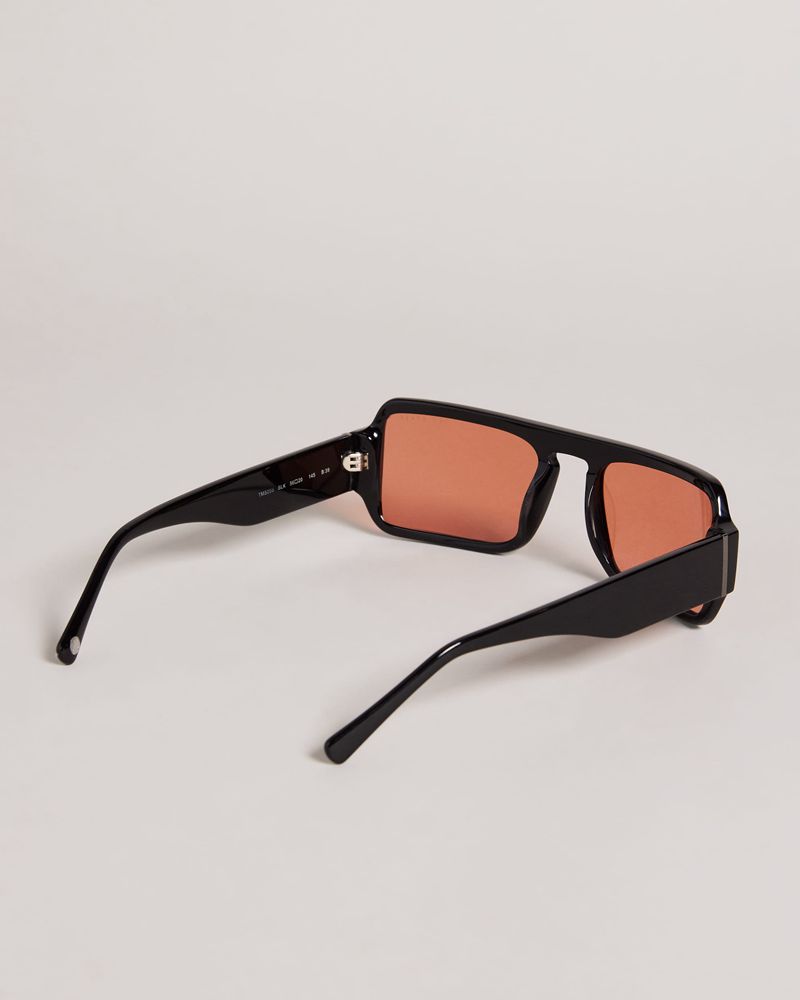 Ted Baker Saiill Tms096 Rectangle Keyhole Bridge Solglasögon Herr Svarta | HFT-527016
