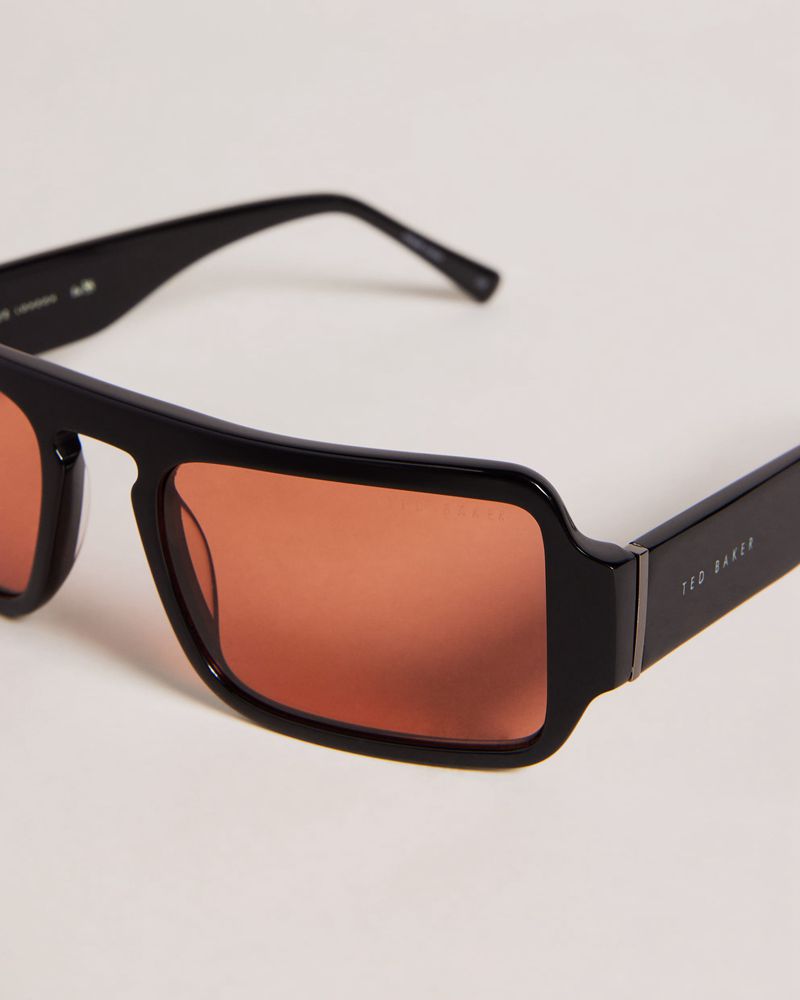 Ted Baker Saiill Tms096 Rectangle Keyhole Bridge Solglasögon Herr Svarta | HFT-527016
