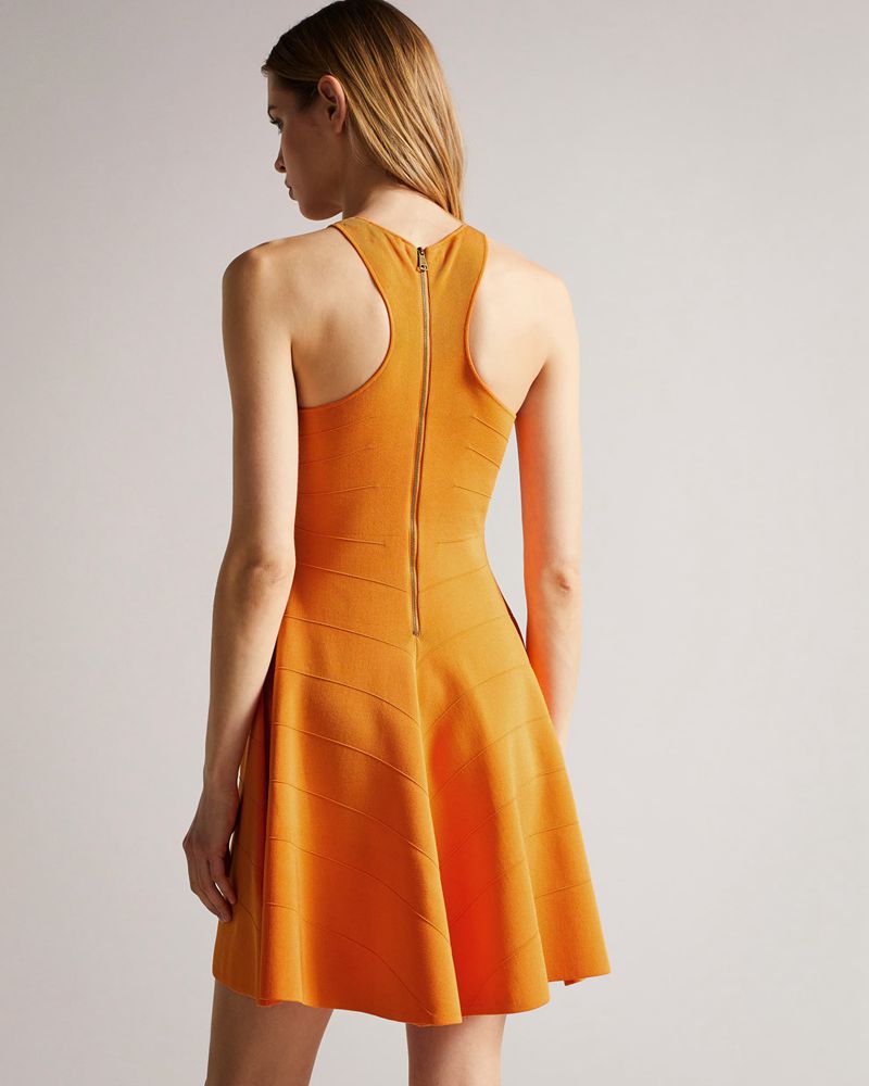 Ted Baker Salny Rayon Flippy Knit Klänning Dam Orange | PZB-092865
