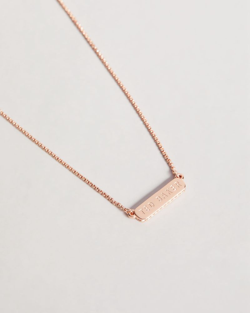Ted Baker Scarl Sparkle Bar Pendant Smycken Dam Rosegold | QGB-426018