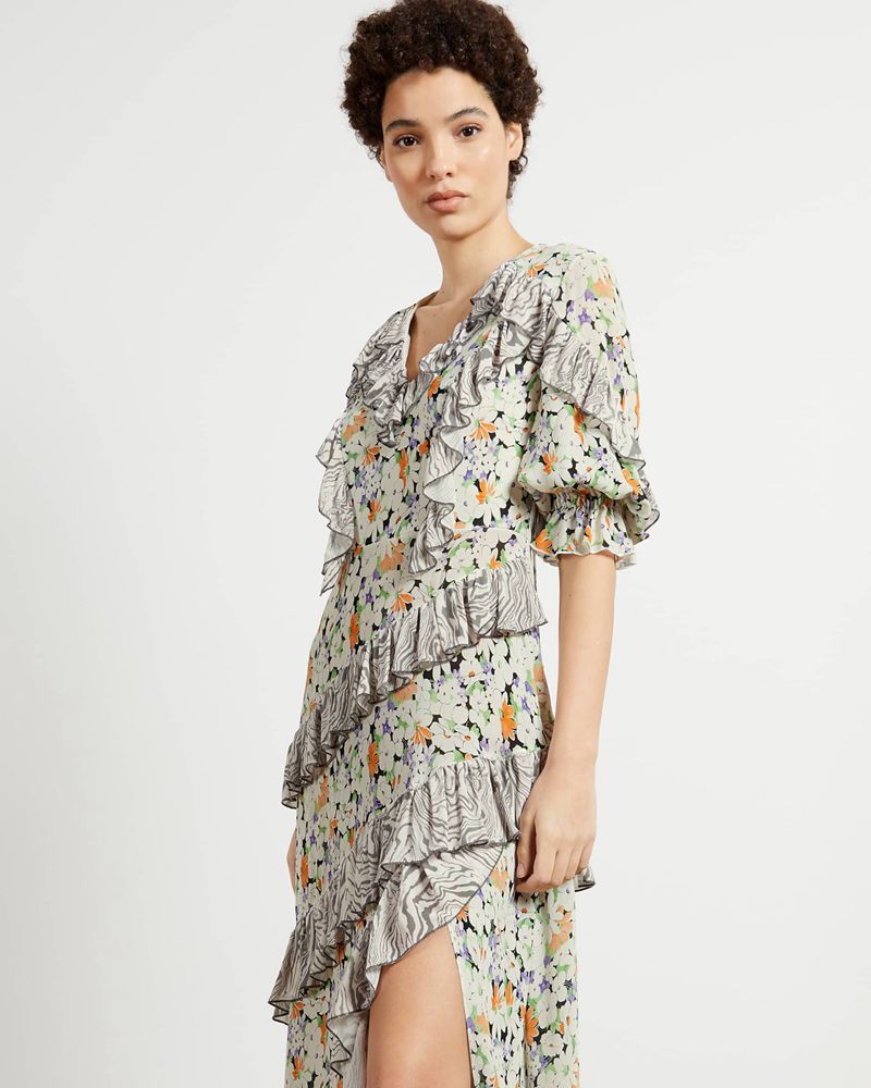 Ted Baker Scilly Asymetric Ruffle Klänning Dam Vita | GPL-736801