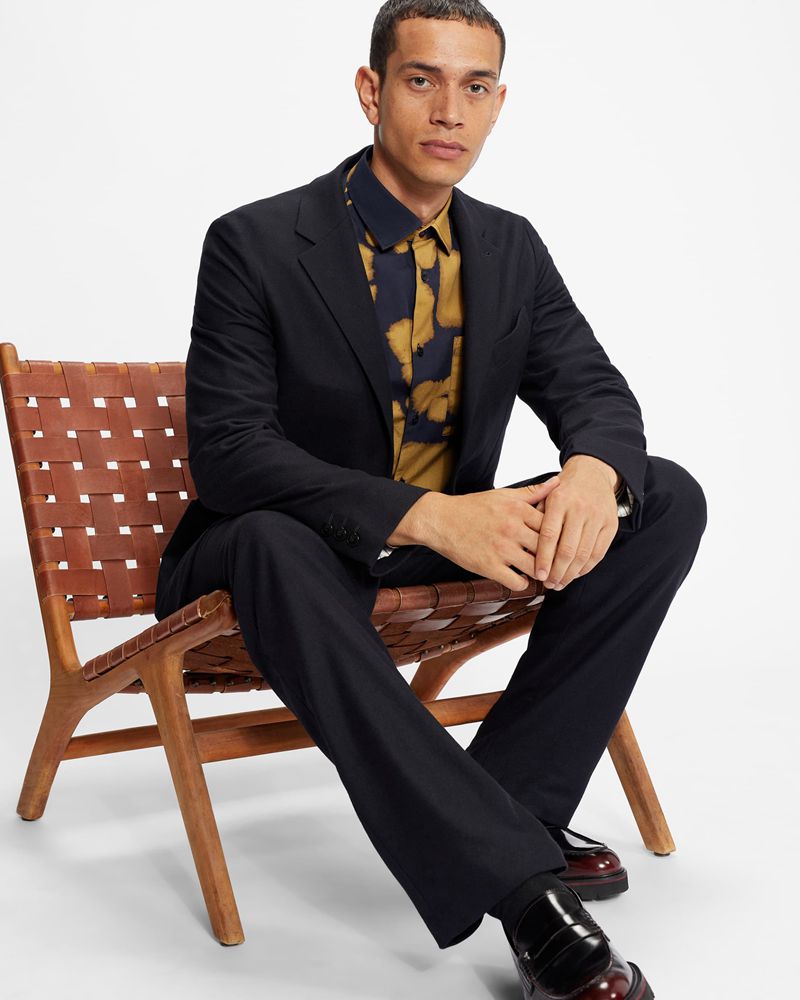 Ted Baker Scout Flood Length Byxor Herr Marinblå | QCV-136489