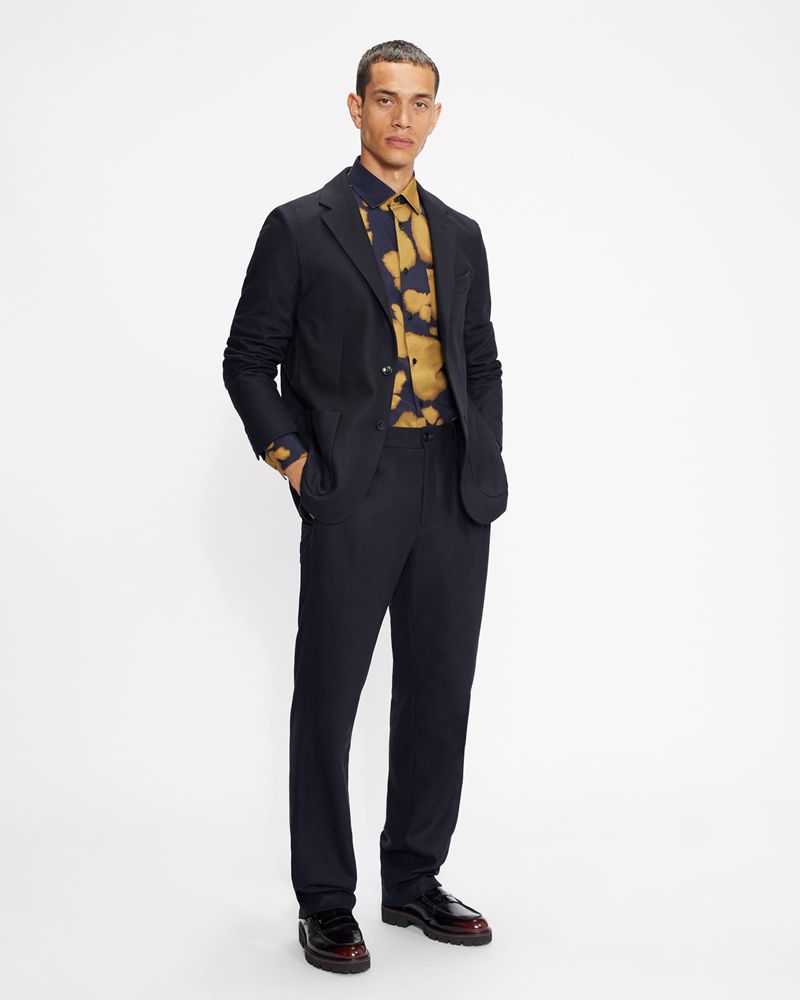 Ted Baker Scout Flood Length Byxor Herr Marinblå | QCV-136489
