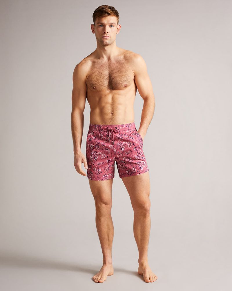 Ted Baker Seaward Paisley Printed Strandkläder Herr Rosa | ONU-076539
