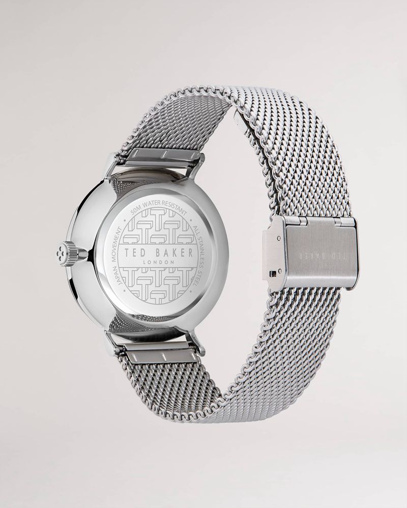 Ted Baker Seccnd Bkppgs218 Mesh Bracelet Klocka Herr Gray | VHW-325768