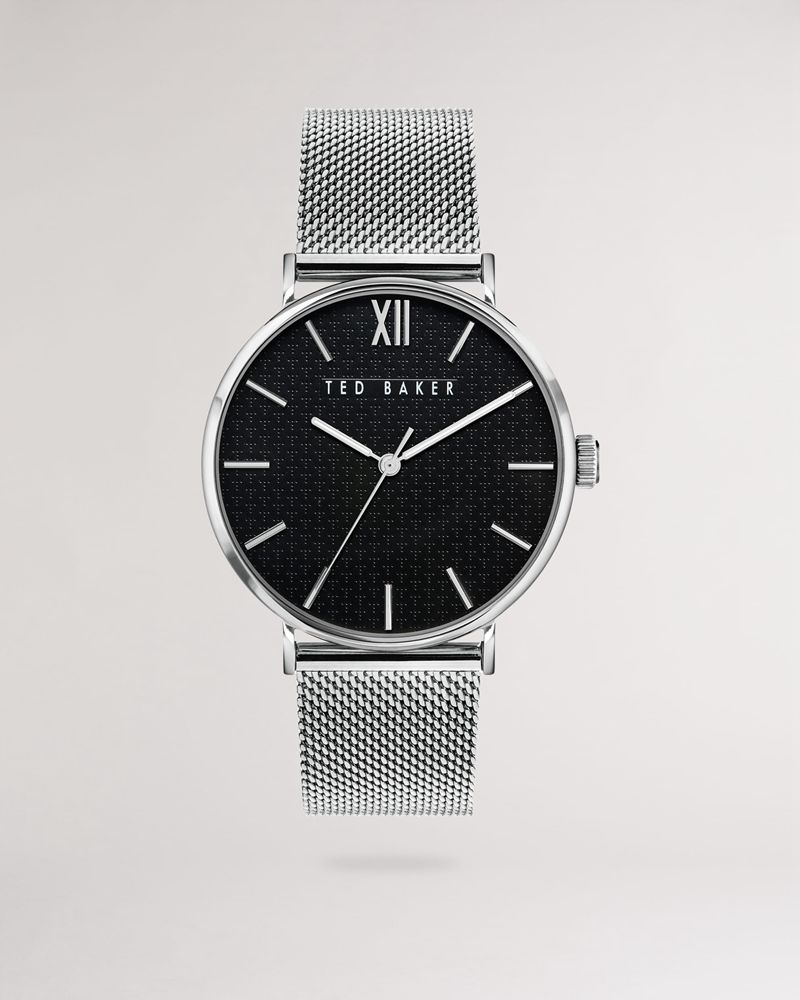 Ted Baker Seccnd Bkppgs218 Mesh Bracelet Klocka Herr Gray | VHW-325768
