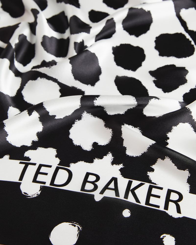 Ted Baker Sedaka Bolt On Silk Square Halsduk Dam Svarta | WRJ-954012