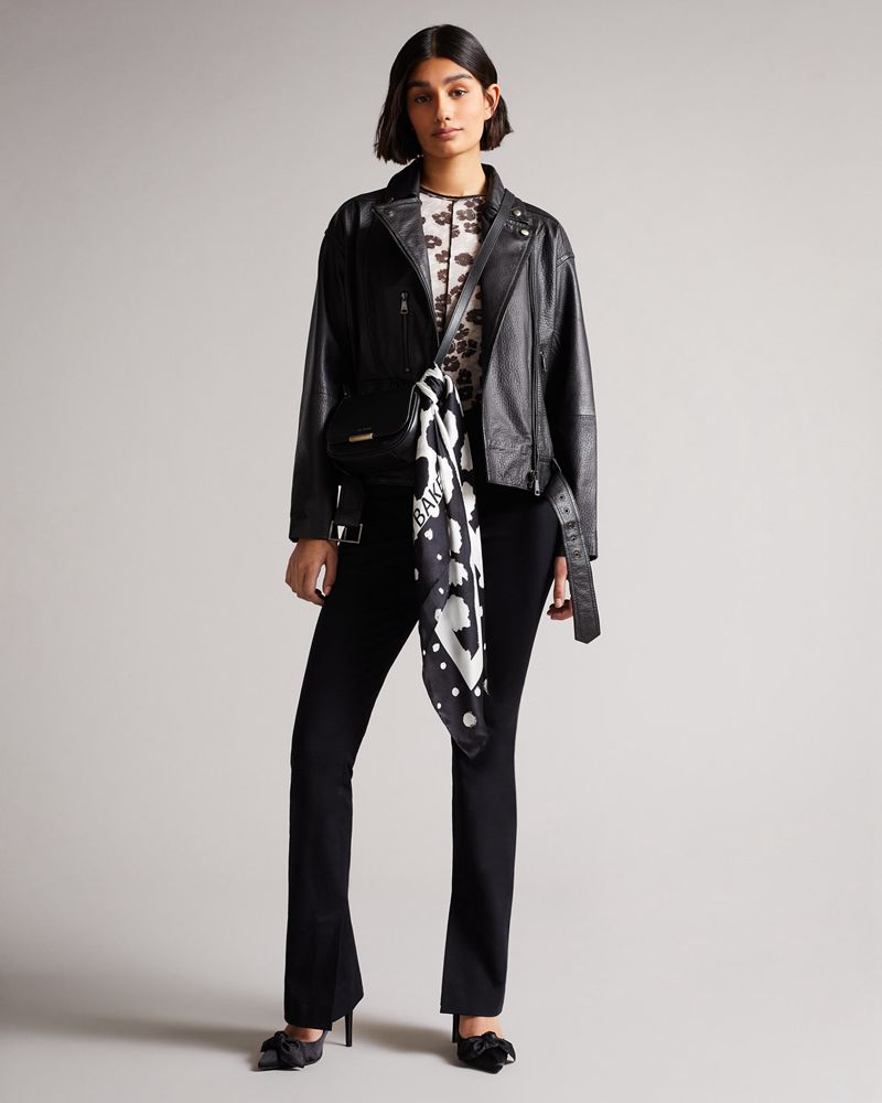 Ted Baker Sedaka Bolt On Silk Square Halsduk Dam Svarta | WRJ-954012