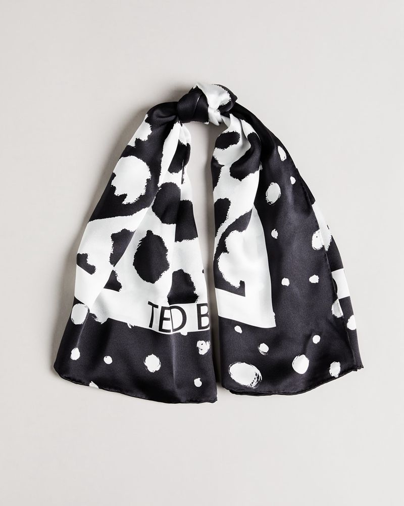Ted Baker Sedaka Bolt On Silk Square Halsduk Dam Svarta | WRJ-954012