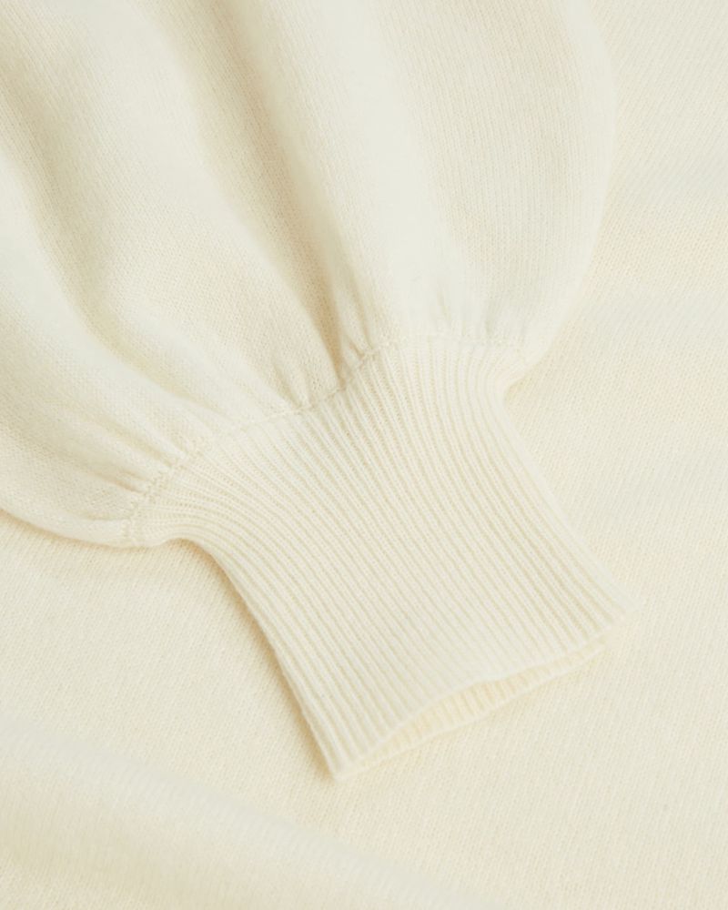 Ted Baker Shano Balloon Sleeve Stickat Dam Vita | QIL-813479